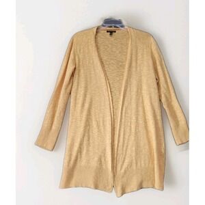 Eileen Fisher Cardigan Linen Cotton Blend Women's Small Yellow Fairycore Luxury